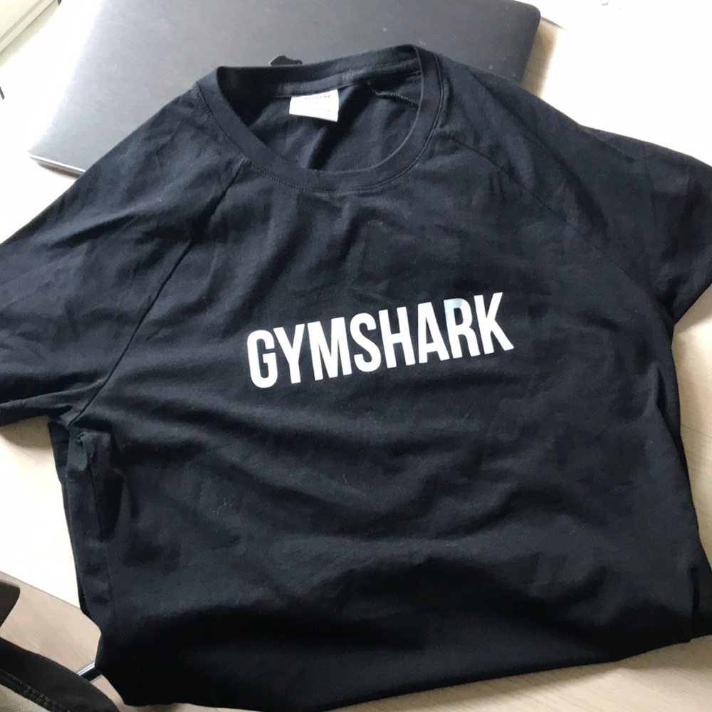 Gymshark Jet Black Tee with White Logo